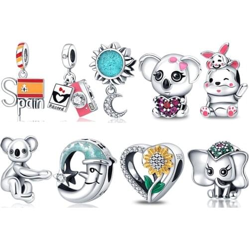 2021New 925 Sterling Silver Valentines Day Zircon Charms For Original 3mm Bracelets & Making Fashionable Womens DIY Jewelr
