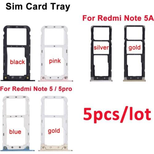 5pcs/lot SIM Card Tray Holder Slot Container Adapter Replacement Part For Xiaomi Redmi Note 5 5A 5pro