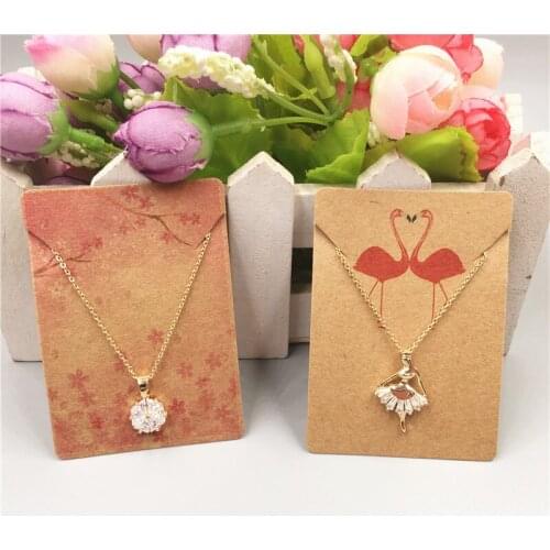 New Hot 50 pcs Simple Marble/Flamingo Style 7*5cm Paper Card Jewelry display Card Necklace/Hand Chain Packaging Paper Card
