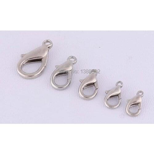50pcs Silver color metal Lobster Claw Clasp Necklace Bracelet Connector Snap hook