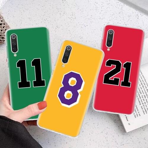 Basketball 23 24 Number Silicon Phone Case For Xiaomi Note 10 Mi 11 9 8 CC9 10T 9T 5X 6X A3 A2 A1 Lite Pro Poco F1 X3 Cover Coqu