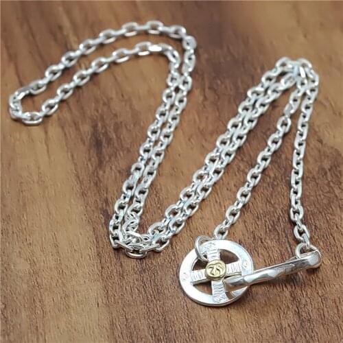 BOCAI new solid S925 sterling silver jewelry Thai silver classic feather eagle necklace for men and women 3mm 4mm