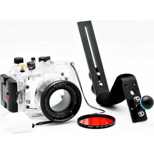 For Sony DSC-RX100 III RX100-III RX100III 40m/130ft Meikon Underwater Camera Housing Diving Case kit, Aluminum Diving Handle