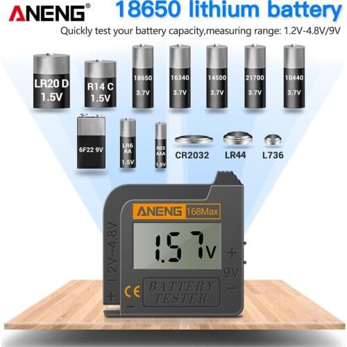 ANENG 168Max Digital Lithium Battery Capacity Tester LCD Battery Voltage Tester Digital Lithium Battery Capacity Diagnostic Tool