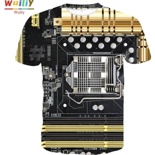 Motherboard T-shirt For Men Summer Processor Graphic 3D Print Tees Sport T Shirt 2021 New Tops