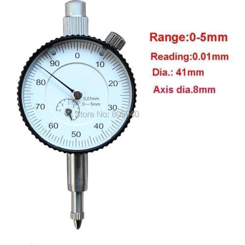 0-5mm Index Dial Indicator With Ear Cover 5mm Mechanical Dial Gauge With Small Diameter 41mm