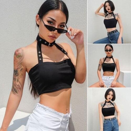 Hot Womens Ladies Off The Shoulder Halter Solid Bardot Crop Top Adjusted Vest Cotton Party Sleeveless Casual Hip Hop Tank Top