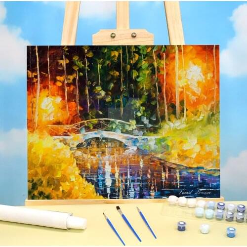 Bridge Over Anger DIY Paint By Numbers Kit Acrylic Paints 50*70 Canvas Painting Home Decoration Children Drawing