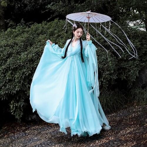 New Summer Costume Hanfu Suit Female Super Fairy Costumes Adult Hanfu Female Classical Cosplay Female Princess Clothing SL5103
