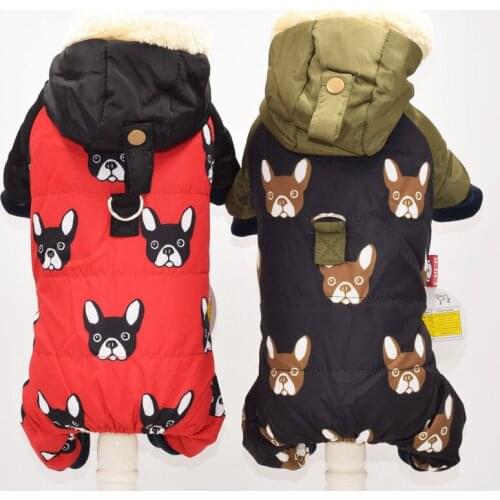 Pet dog autumn and winter dog clothes four-legged clothes for small dogs fashion printed red black colors s-xxl size dog jackets