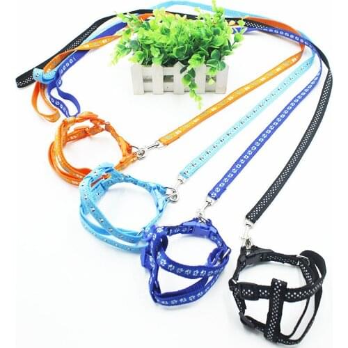 Bilayer Durable Adjustable Nyloon Pet Dog Collar Harness Set Dog Leashes Dog Cat Lead Leash Training Walking 1Pcs