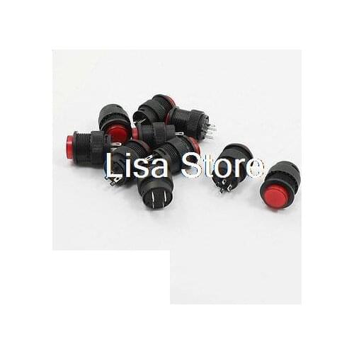 Panel Mounting Red Light SPST Locking 4 Pin Push Button Switches