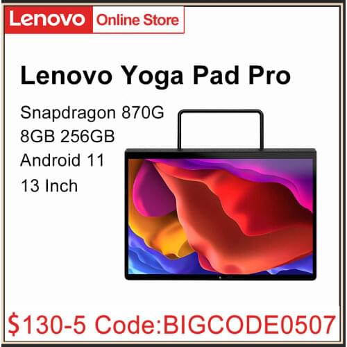 New Product Lenovo Yoga Pad Pro Tablet PC Snapdragon 870 Octa-Core 8Gb Ram 256GB Rom 13 Inch 2K Screen Android 11 Batter10200mAh