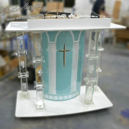 Clear Church Podium Accept Customized logo Foyer Furniture Church Furniture Crystal Column