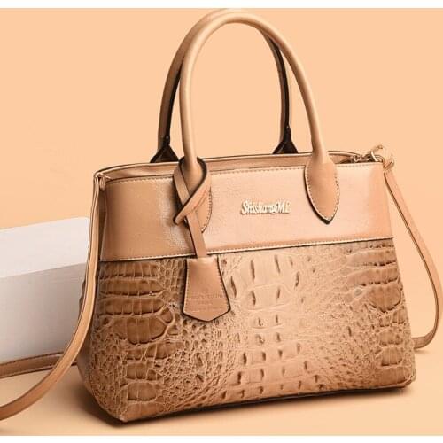 Luxury Alligator PU Leather Handbags for Women 2021 High Quality Shoulder Crossbody Bags Brand Satchels Designer Sac A Main Tote