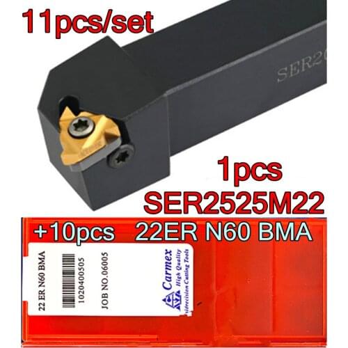 SER2525M22 1pcs + 22ER N60 BMA Carmex Carbide insert 10pcs 11pcs/set Processing: stainless steel and steel