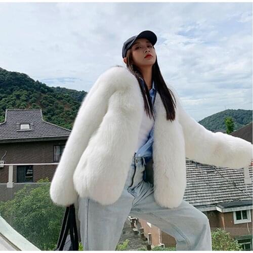 2021 Whole Skin Fur Coat Natural Fur Real Fox Fur Genuine Top Solid Color Young Womens Coat Soft Fluffy Warm Winter Jackets