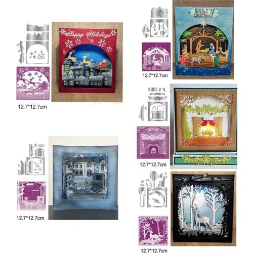 Build a Scene Winter Christmas Xmas Metal Cutting Die Stencil For Diy Scrapbooking Paper Cards Crafts New 2019 Dies Cutter Decor
