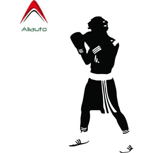 Aliauto Personality Car Sticker Unique Boxing Gloves Gym Sport Fitness Decor Silhouette Vinyl Accessories PVC Decal,16cm*7cm