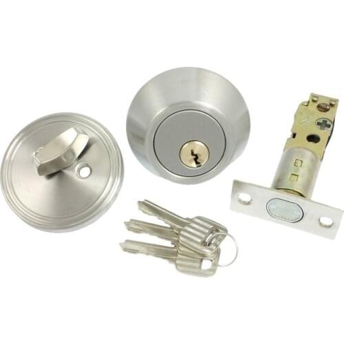 Top quality Home Door Locking Security Single Cylinder Deadbolt Lock Silver Tone