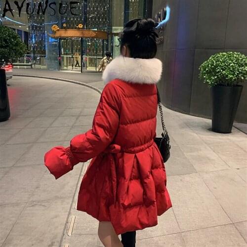 Womens Down Jacket 2020 Winter Coat Female Jacket Real Fox Fur Collar Women Parkas Korean Fashion Coats Mujer Chaqueta Pph1263