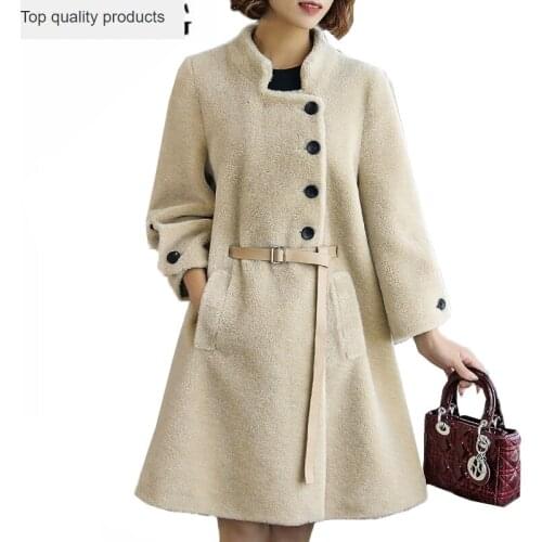 2020 New Real Wool Fur Coat Women Long Parka Real Fur Jacket Female Sheep Sheaning Coats manteau femme hiver LX327