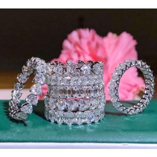 Bohemia Fashion Shinny White Cute Ring 925 Sterling Silver AAAAA CZ zircon Finger Ring Attractive Women Girls Wedding Jewelry