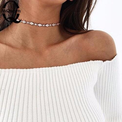 Fashion Rhinestone Choker Crystal Statement Necklace Women Arabella Choker Chunky Necklace Collier Wedding jewellery