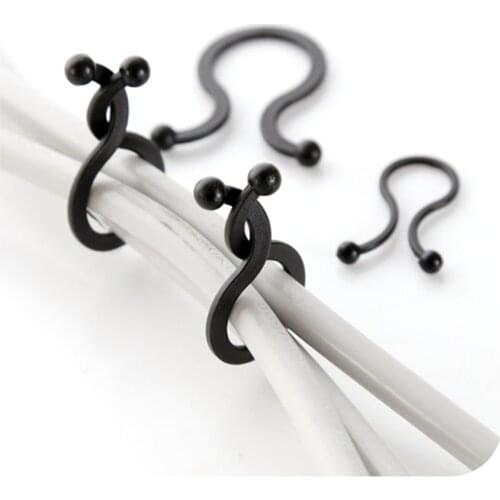 1set computer wire fasteners desktop cable organizer Storage buckle Straightening of wire rods black white