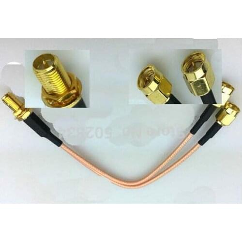 10pcs 2 way SMA male to RP-SMA Female RF Adapter Connector Cable RG316 15cm