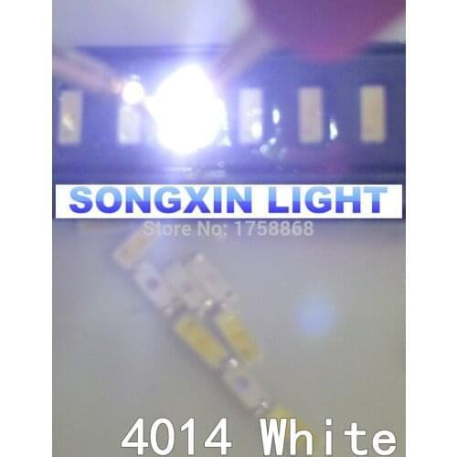 1000pcs EVERLIGHT White SMD 4014 Ultra Birght SMD/SMT 4014 Led Diode PLCC-4 white COOL white Original 0.2W Led Chip 60ma 15-25lm