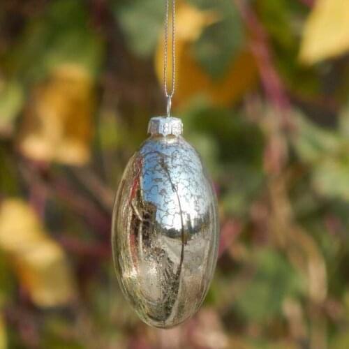 14pcs/pack Diameter=8cm 10cm Mixed Size Inner Silver Craft Oblate Shaped Glass Pendant Christmas Tree Hanger Home Decoration