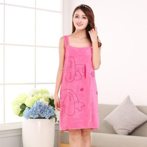 2021 Women Fast Drying Rabbit Wearable Bath Towel Shower SPA Wrap Body Beach Bathroom Bathrobe SSwell