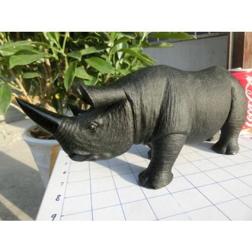 2900g(6.38 lb) 30*12*9 cm Natural Obsidian Rhinoceros Hand Carved