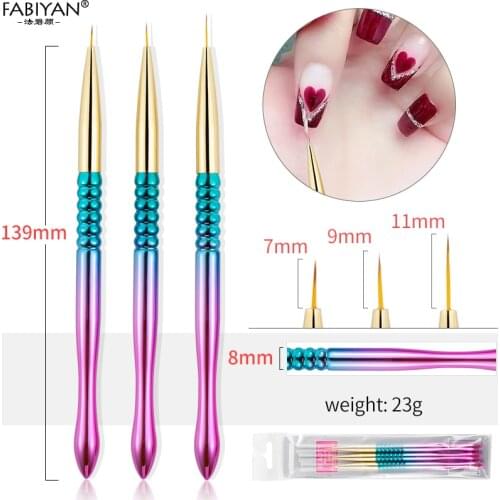3Pcs/Set Nail Art Liner Pen DIY Painting Flower Drawing Lines Set UV Gel Polish French Design Manicure Tool 7/9/11mm