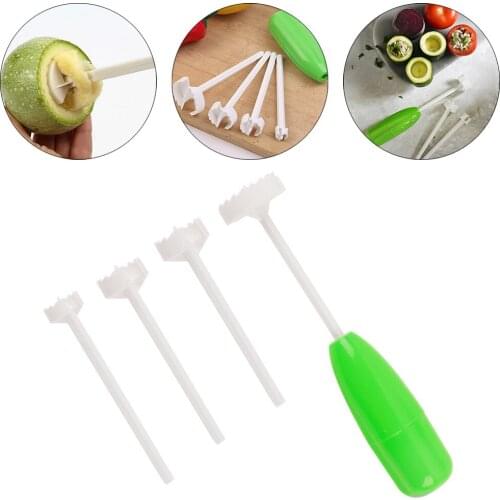 4pcs Replaceable Head Vegetable Spiral Cutter Vege Drill Spiralizer Digging Device Corer Device Corer