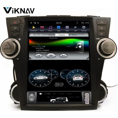 Vertical screen Android car Radio GPS navigation for Toyota Highlander 2009 2010 2011 2012 12.1 inch car multimedia player