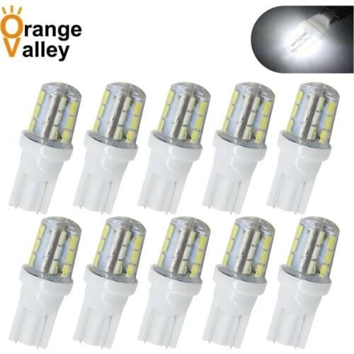 10PCS Car LED T10 194 W5W 501 24 SMD LED 3014 Auto Clearance Lights Reading Light Marker Lamps DC 12V