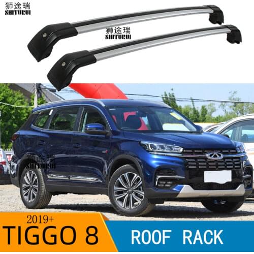 2Pcs Roof bars For CHERY NEW TIGGO 8 2018+ SUV 4DOOR Aluminum Alloy Side Bars Cross Rails Roof Rack Luggage CUV SUV