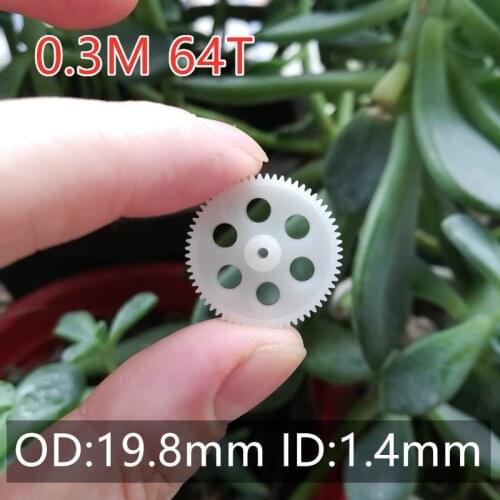 Free Shipping 4PC 0.3M 64T OD 20mm 2cm 1.4mm 3mm Gear 64 Teeth Gears R/C Quadcopter Drone Helicopter DIY Model Toys Spare Parts