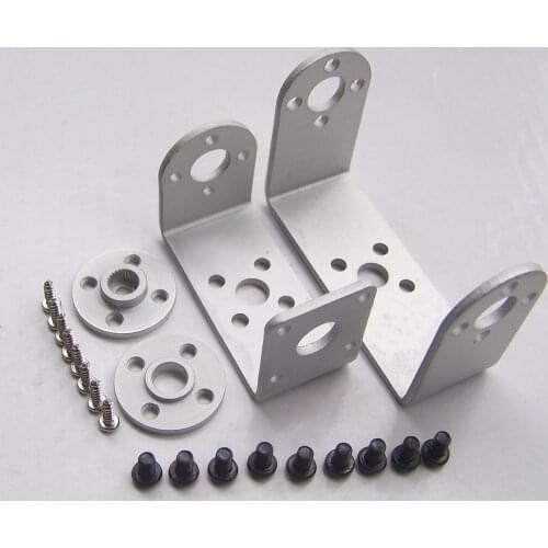 Free shipping 5 set/lot Robot servo spare parts: Metal U holder + round servo mount Bracket 25T servo arm
