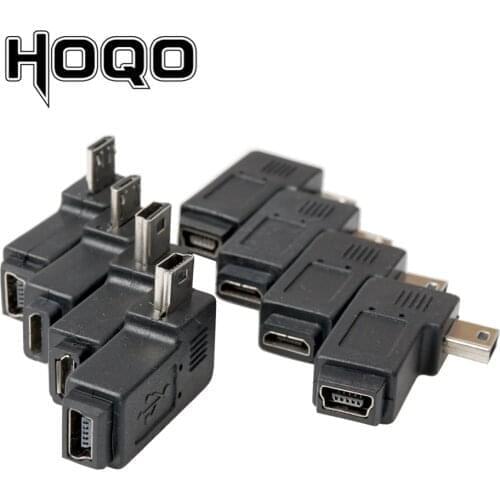 Free DHL 100PCS mini usb micro usb adapter 90 degree left right angle mini-usb to micro-usb male to female data charge connector
