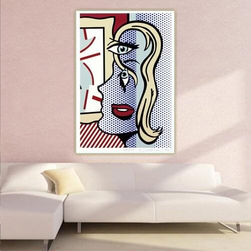 Citon Roy Lichtenstein《Art Critic,1996》Pop art Canvas Oil Painting Artwork Poster Picture Wall Background Decor Home Decoration