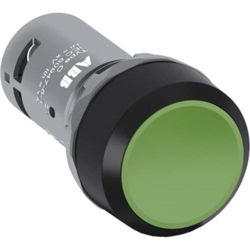 CP1-10G-01 62000007 Compact Pushbutton - Momentary - Flush - Green - Non-illuminated - Black plastic - 1NC