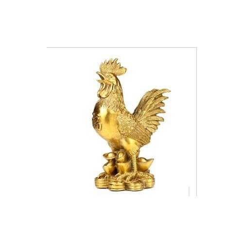2019 new pure copper decorative rooster copper decoration craft golden chicken Feng Shui fashion cock ornaments
