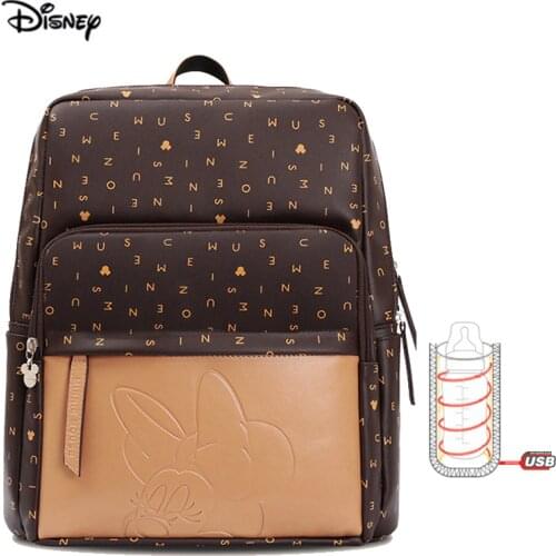 DISNEY Mother Bag Bottle Insulation Mom Multifunctional Large Capacity Shoulder Pregnancy Waterproof Diaper Backpack For Babies