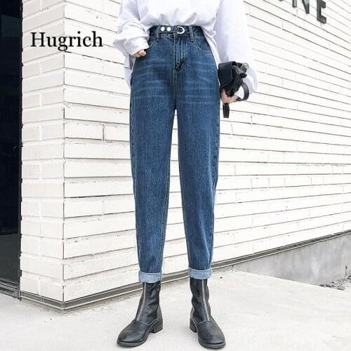 High Waist Jean Femme Casual Loose Vintage Denim Pants Women Black Mom Plus Size Pocket