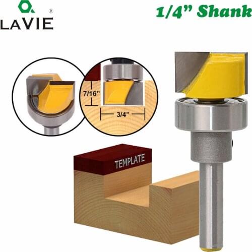 1pc 1/4 Shank STR. Bit with Bottom Tip with Bearing Square Groove Profile Carving Router Bit Door Wood Panel Cutter Knife 01008