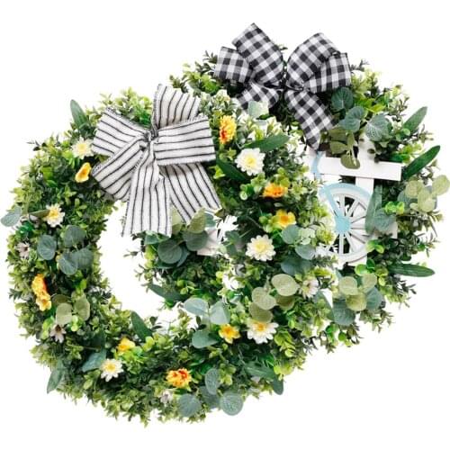 Artificial Plants Green Wreath Artificial Fake Plants Ivy Garland Front Door Wall Wedding Decoration