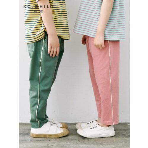 KC.Child 2020 Latest Kids Pant Cotton Pant Breathable Hand feels cool Childrens pant Sweatpants Age2-11Y